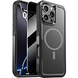 Diaclara Designed for iPhone 16 Pro Max Case, [with Privacy Screen Protector] [Anti Spy] [Military Grade Drop Protection] Heavy Duty Full-Body Shockproof Phone Case, Magnetic Black