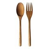 de Bois Dessert Spoon & Fork l Organic Teak l Spoon & Fork Dessert l Non Toxic Wooden Kitchen Utensils l Gift For Who Loved Healthy & Clean