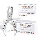 Roamall Punch Cards, 200 Pack Reward Punch Cards with Hole Puncher, Behavior Incentive Award for Kids, School Classroom Teachers Home Business Loyalty Cards 3.5" x 2" (Flags)