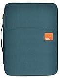 Lanola Multi-Functional A4 Document Bags Waterproof File Document Holder Travel Gear Bags with Zipper Portfolio Organizer Electronics Accessories Bag(Blackish Green)