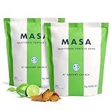 MASA Chips - Lime Flavored Tortilla Chips, Handmade Corn Chips & Crisps - Naturally Grown Yellow Corn, Grass Fed Tallow & Sea Salt Tortilla Chips - Seed-Oil Free Tortilla Chips - 2 Pack, 5 Ounce Each