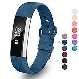 Greeninsync Compatible with Fit Bit Alta Bands Small,Replacement for Fit Bit Alta HR Band Wristband Strap W/Same Color Secure Metal Buckle&Fastener for Fit Bit Alta HR/Ace Women Men Girls(Navy)