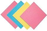 Swedish Dish Cloth Towels, 4 Pack - Reusable Dish Cloths Wipes for Kitchen - Eco-Friendly Cellulose Sponge - Multi-Purpose Cleaning Washcloths for Tiles, Electronic, Glass, Metal, Vehicles & More
