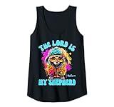 The Lord is My Shepherd Psalm 23 Funny Sheep Pop Cartoon Tank Top