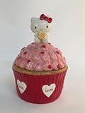 Blue Sky Clayworks Hello Kitty Lovely Pink and Red Cupcake Candy and Snack Jar, Valentine's Day, Home & Kitchen Accessories, Ceramic, 23275