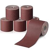 Dimsile 5 Rolls 3" Wide Emery Cloth Roll Abrasive Sandpaper Assortment Pack 80 150 240 320 400 Grits Sandpaper for Metal Wood Polishing(100 Feet, Each Roll 20 Feet)