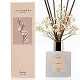 Cocorrína Reed Diffuser Set, 6.7 oz Clean Linen Scented Diffuser with Sticks Home Fragrance Reed Diffuser for Bathroom Shelf Decor