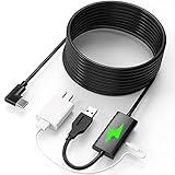 Kuject Design 20FT Link Cable for Quest 3S/3, Quest 2 and Quest Pro, with Separate Charging Port for Uninterrupted Power, USB 3.0 Type A to C Cable for VR Headset Accessories and Gaming PC