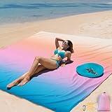 AISPARKY Beach Blanket Waterproof Sandproof Extra Large Beach Mat 79" X 83"/120"x108" for 2-8 Adults Quick Drying Durable Outdoor Picnic Mat for Travel, Camping, Hiking
