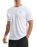 Men's UPF 50+ Sun Protection Dry Fit Workout T-Shirts Rash Guard Swim Shirts Moisture Wicking Tee for Athletic, Beach, Hiking (White, 4XL)