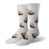 Crazy Socks Cool Socks - Ramen Noodle Bowl Crew Sock - Funny Food Snack Sock - Size Large for Men & Women- Novelty Snack Food Gift Comfy Cotton Blend - Fun Gift for Movie Fans, Teens & Adults