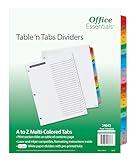 Office Essentials Table 'n Tabs Dividers, 8-1/2" x 11", A-Z Tab, Multicolor Tab, Laser/Inkjet, 3 Sets (24843)
