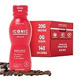 Iconic Protein Drinks, Café Latte (12 Pack) - Sugar Free & Low Carb - 20g Protein + 100mg Caffeine - Lactose Free, Gluten Free - Keto Friendly Protein Coffee