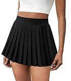 COPYLEAF Pleated Tennis Skirts for Women High Waisted Golf Skirt with Pockets Athletic Workout Casual Skorts(Black M)