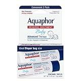 Aquaphor Baby Healing Ointment Advanced Therapy Skin Protectant for Chapped or Dry Skin, Drool Rash and Diaper Rash Ointment, Hypoallergenic Baby Essentials, Travel Size, 0.35 Oz Tube, Pack of 2