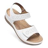 SHIBEVER Flat Sandals for Women Dressy: Comfortable Flats Sandals Women 2025 Black Open Toe Ankle Strap Walking Shoes Summer Size 6