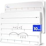 SCRIBBLEDO Fraction 9”x12” Dry Erase Number Line for Students Small White Board Dry Erase Sheets Math Manipulatives Numberline Homeschool Supplies Teacher Classroom Pack of 10 Sheets