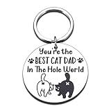 Cat Dad Gifts for Men Best Pet Dad Ever Fathers Day for Cat Daddy Keychain Gifts Cute Pet Owner Father Pet Lover Funny Christmas Stocking Stuffer Valentines Day Gift Ideas Boy Male Friends