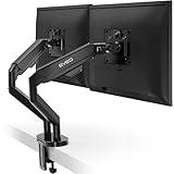EVEO Premium Dual Monitor Mount 14"-35” Dual Monitor Arm VESA Bracket Adjustable Height Gas Spring Dual Monitor Stand, Screen Full Motion Dual Monitor Arm-Computer Monitor Stand for 2 Screens - Black
