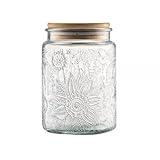 ANSQU Vintage Glass Jar with Lid, 23.7oz Airtight Glass Storage Canister Glass Food Storage Containers for Kitchen Counter, Pantry, Decorative Jar for Coffee, Tea, Sugar, Candy Cute Jar
