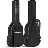 GLEAM Acoustic Guitar Gig Bag - 0.35 Inch Thick Padding Fit 39-41 Inch Guitar Waterproof Black with Hanger Loop