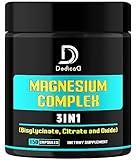 Magnesium Bisglycinate, Citrate & Oxide - 150 Capsules - 100mg Elemental Triple Magnesium Complex Supplement - Support for Energy Production, Muscle, Brain & Immune Health