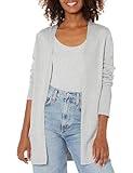 Amazon Essentials Women's Lightweight Open-Front Cardigan Sweater (Available in Plus Size), Light Grey Heather, Medium