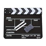 Coolbuy112 Movie Directors Clapboard, Photography Studio Video TV Acrylic Clapper Board Dry Erase Film Slate Cut Action Scene Clapper with a Magnetic Blackboard Eraser and Two Custom Pens, Black
