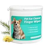 Nurhome Dog Ear Cleaner Wipes Grooming Kit Care for Dogs & Cats Pet Ear Relief Gently Remove Ear Wax Debris and Smelly 50 Pcs Unscented