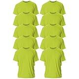 Gildan Adult Ultra Cotton T-Shirt, Style G2000, Multipack, Safety Green (10-Pack), Medium
