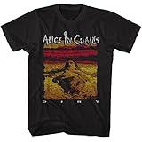 American Classics Alice in Chains T-Shirt Dirt Album Cover Men's Short Sleeve 90s Music Vintage Style Graphic T-Shirt - Black - X-Large