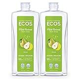 ECOS Dish Soap - Cuts Grease & Food Residue - No Harsh Chemicals - Hypoallergenic for Sensitive Skin - Biodegradable Formula, Recyclable Sustainable Liquid Dishwashing Soap - Natural Pear (Pack of 2)