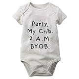 Funny Baby Bodysuit Cute Infant Boy Girl Clothes Super Soft Cotton Suit Humor Comfy One-Piece Newborn Gift (Grey, 0-3 months)
