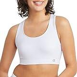 Champion Women's The Infinity Racerback Sports Bra, Moderate Support, Seamless, Moisture Wicking, White, Large