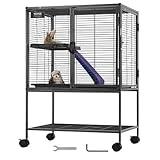VEVOR 34" Rolling Metal Ferret Cage, Large 2-Tier Critter Nation Cage, Small Animal Cage with Ramps & Tray, Easy to Set up for Pet Mice, Hamster, Guinea Pig, Chinchilla, Squirrel, Hedgehogs, Bunny