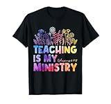 Teaching is My Ministry Flower Jesus Christian Teacher T-Shirt