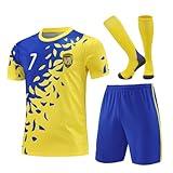 RIKPR Children's soccer jersey youth sportswear kids training uniforms boys and grils running uniforms, gifts for football fans (12-13years)
