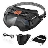 YESWELDER Auto Darkening Welding Goggles with Mask, LED Lighting & TYPE-C Charging, True Color 4 Arc Sensor Welding Glasses Welder Mask Welding Helmet for TIG MIG ARC Plasma Cut