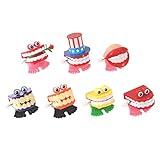 faruijie 7PCS Chattering Teeth Wind Up Toy Walking Teeth, Gags Practical Joke Toys Funny Small Feet Novelty and Gag Gifts