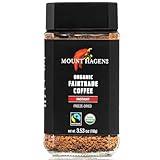 Mount Hagen 3.53oz Organic Freeze Dried Instant Coffee | Eco-friendly, Fair-Trade Coffee Made From Organic Medium Roast Arabica Beans [3.53oz Jar]