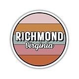 Richmond Virginia Travel Sticker, 2.5" Multiple Colors, Laptop Water Bottle Planner Journal, Collectible Places I've Been, Luggage Decal (Retro)