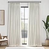 Topfinel Pinch Pleated Full Blackout Linen Curtains 84 Inch for Bedroom Living Room,Fall Natural Double Layer Linen Blended Room Darkening Pinch Pleat Drape with Hooks Rings 2 Panel 40" Wx84 L