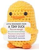 MBL Inspirational Positive Crochet Duck - Handmade Little Reminders Emotional Uplifting Support Mental Health Knitted Duck for Women College Student Birthday Graduation Christmas Stocking Stuffers