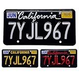 California CA Car Vehicle Truck Sedan License Plate Tag Metal California Print Gloss Black & White, Yellow, and Red w Aluminum Plate Custom Special Interest Number Plate Sign (White)
