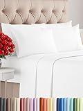 Queen 6 Piece Sheet Set - Cooling Sheets for Hot Sleepers - Hotel Luxury Bedding for Women, Men, Kids & Teens - Comfy Bedding w/ Deep Pockets & Easy Fit - Soft and Wrinkle Free - Queen White Sheets
