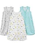 Simple Joys by Carter's Baby 3-Pack Cotton Wearable Blankets, Sheep/Clouds, Small