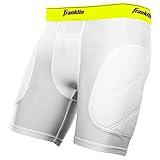 Franklin Sports Standard Sliding Shorts Youth, White/Optic, Large