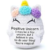 Positive Unicorn Crochet Animals Gifts - Emotional Inspirational Support Message Funny Unique Handmade Gift for Women Teen Girl Friends Cheer Up Birthday Graduation Motivational Presents Potato Pickle