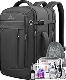 50L Carry on Travel Backpack With Packing Cubes, Extra Large Backpack Flight Airline Approved for Men & Women,Expandable Suitcase Water Resistant Luggage Daypack Business Weekender Bag, Black