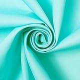 Cotton Polyester Broadcloth (44/45 Inch) Plain Weave Fabric by The Yard - for Sewing Fashion Apparel, Decor, & More (Aqua Blue, 1 Yard)